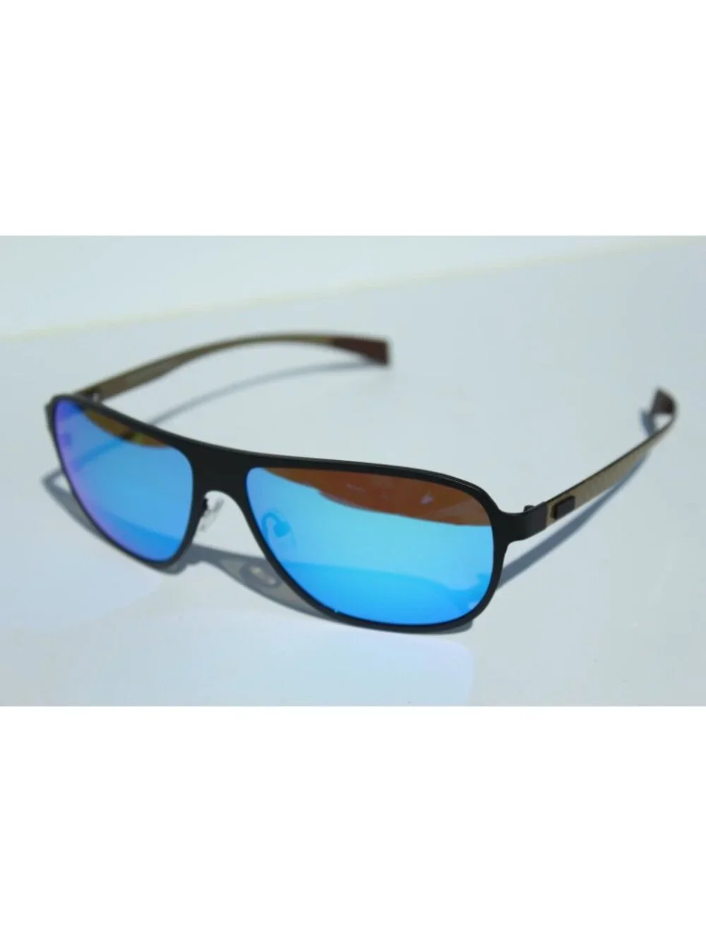 BREED Atmosphere POLARIZED Sunglasses Black Titanium/Blue NEW $265 BSG004BK